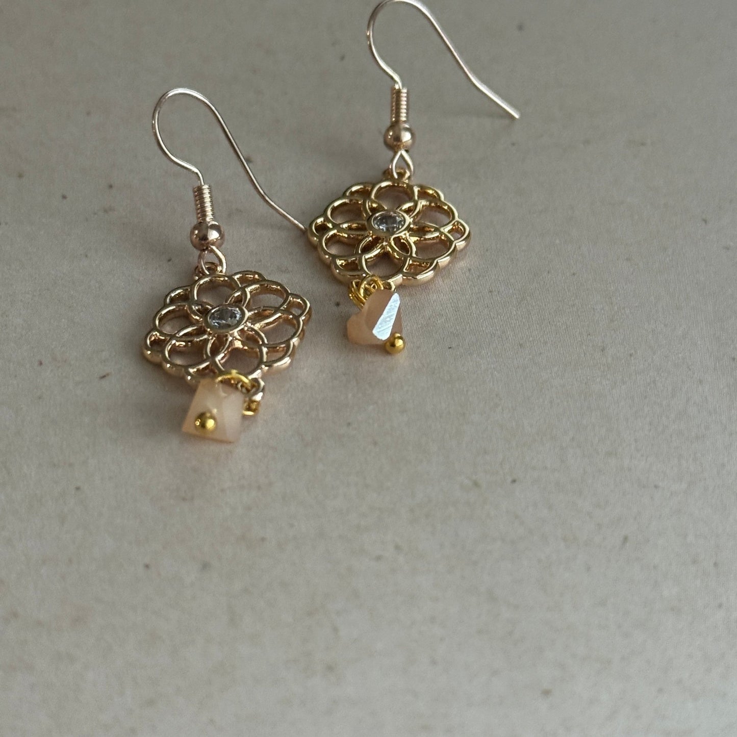 18K Gold Plated Dangle Earrings | Classic Elegance Handmade Jewelry - Distinct Designs