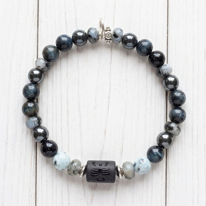 Scorpio Men's Zodiac Bracelet | Natural Gemstone Beaded Jewelry