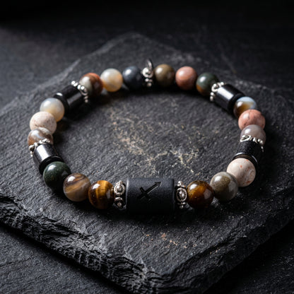 Men's Sagittarius Zodiac Natural Stone Bracelet | Handmade Jewelry