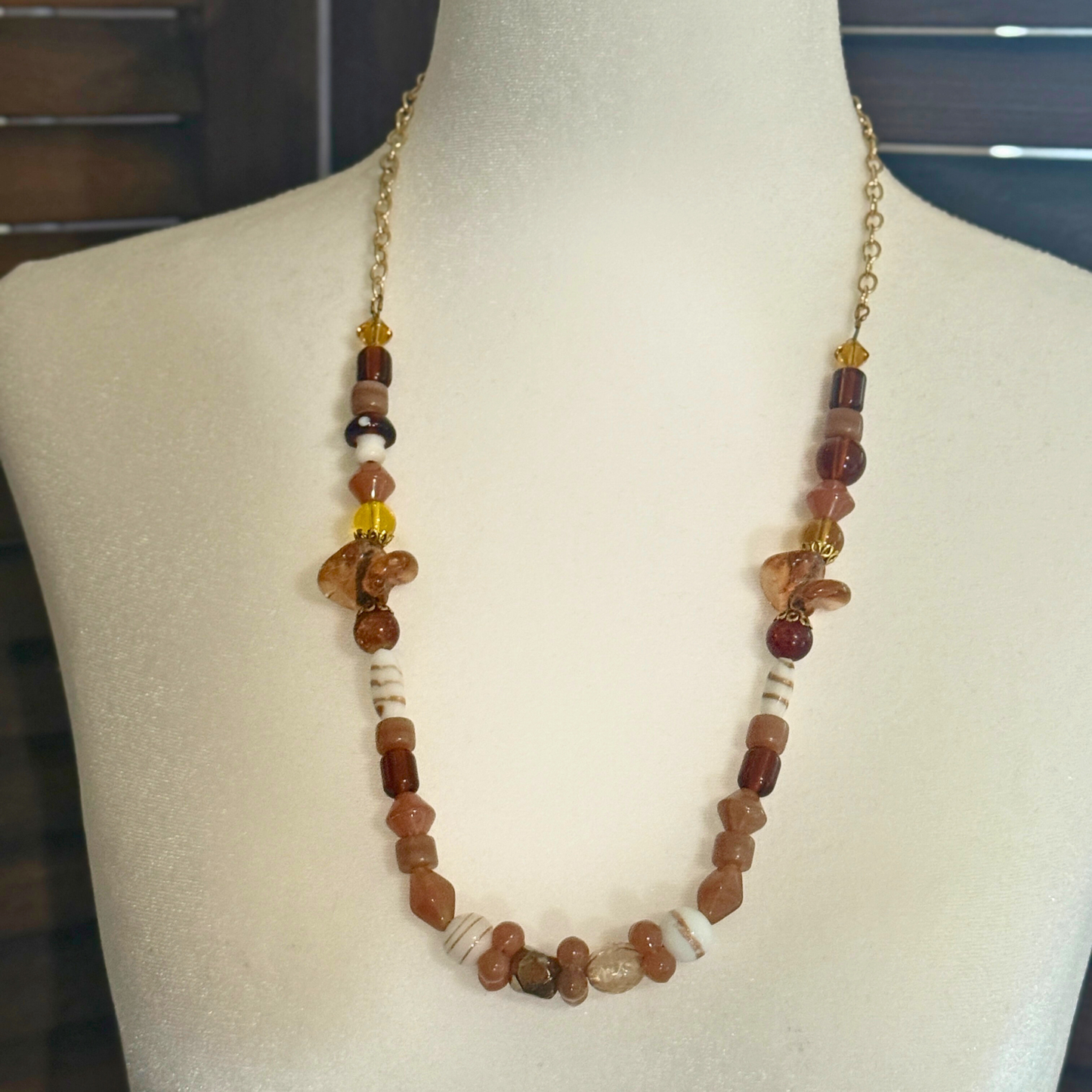Lampwork Glass Beaded Necklace | Woodland Handmade Jewelry