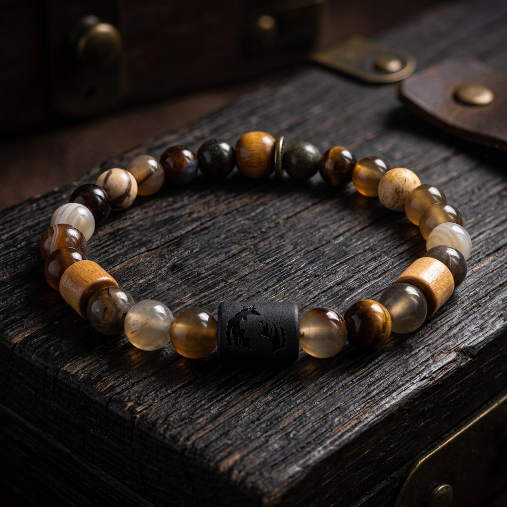 Men's Pisces Zodiac Bracelet | Handmade Natural Stone Beaded Bracelet