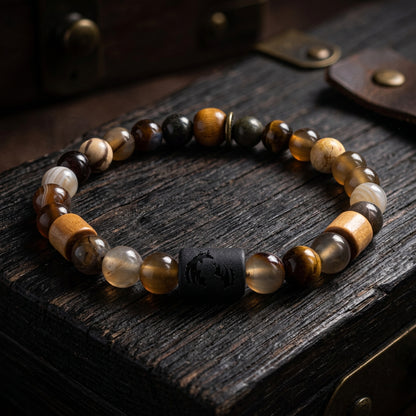 Men's Pisces Zodiac Bracelet | Handmade Natural Stone Beaded Bracelet