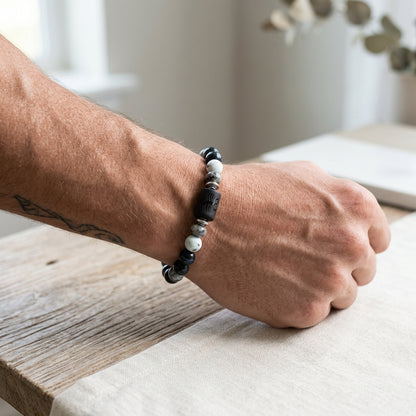 Scorpio Men's Zodiac Bracelet | Natural Gemstone Beaded Jewelry