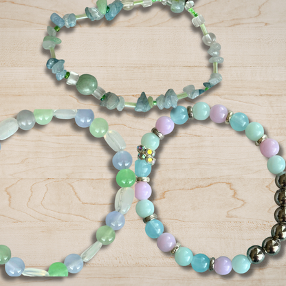 Coastal Stackable Beaded Bracelet Set Stretch | Beach-Inspired Jewelry