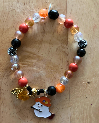 Halloween Glass Beads Stretch Stackable Bracelet | Witchy Glow Handmade Jewelry