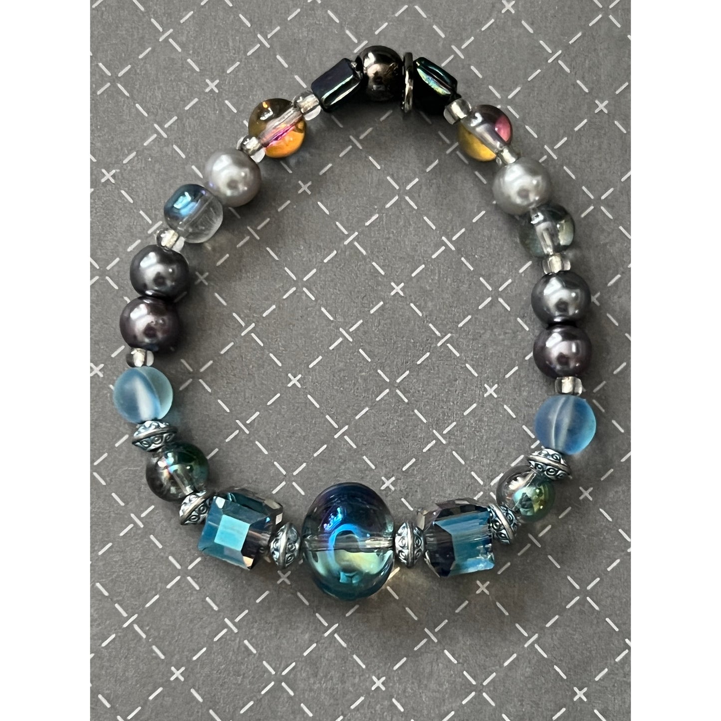 Glam Handmade Glass Pearls Bracelet Set Classy Unique Future-Core