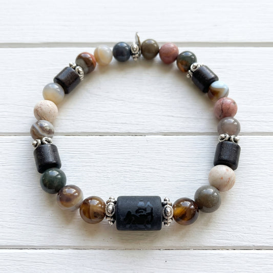 Men's Sagittarius Zodiac Natural Stone Bracelet | Handmade Jewelry