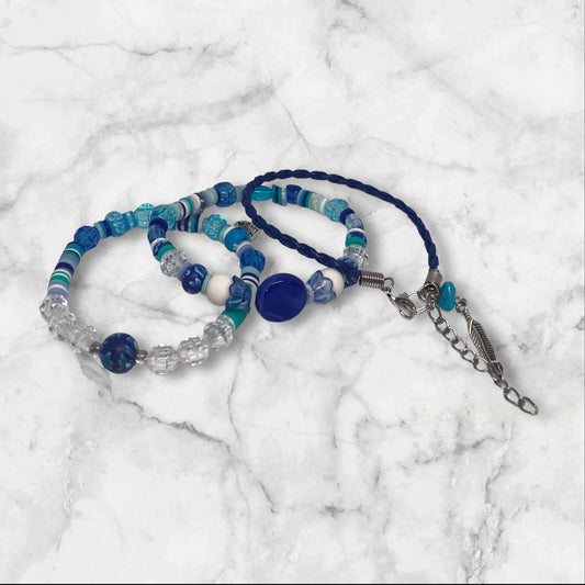 Blue Bell | Stretch and Leather Bracelets