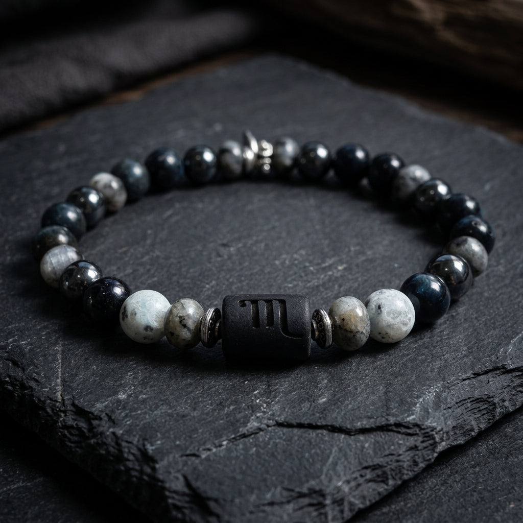 Scorpio Men's Zodiac Bracelet | Natural Gemstone Beaded Jewelry