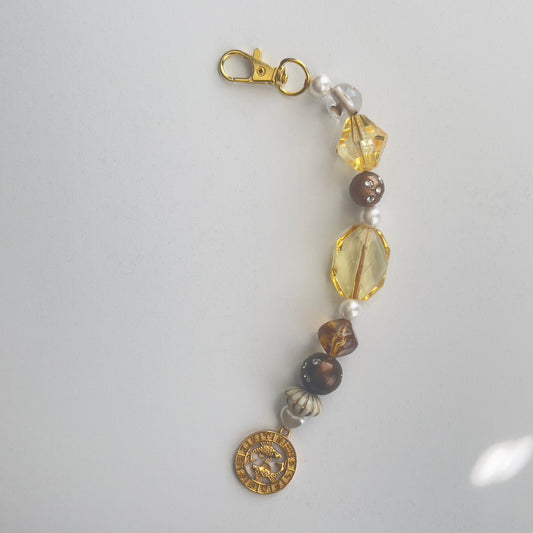 Pisces Amber Gold Bag Charm