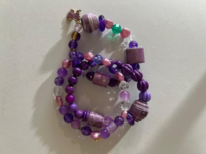 Grape Vine | Purple Pony & Handcrafted Beads Unique Design Bracelets - Distinct Designs