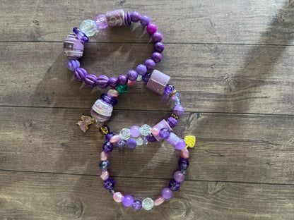 Grape Vine | Purple Pony & Handcrafted Beads Unique Design Bracelets - Distinct Designs