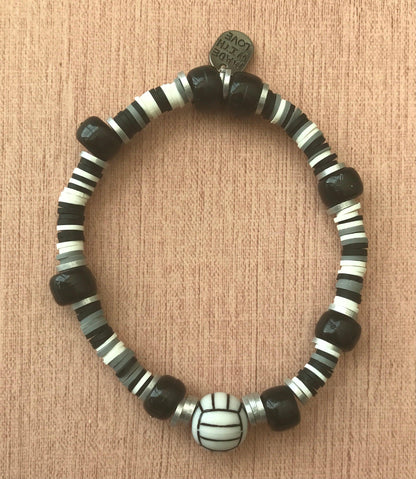 Volleyball Vibes | Stretch Bracelet Sports Enthusiasts Clay Beads - Distinct Designs