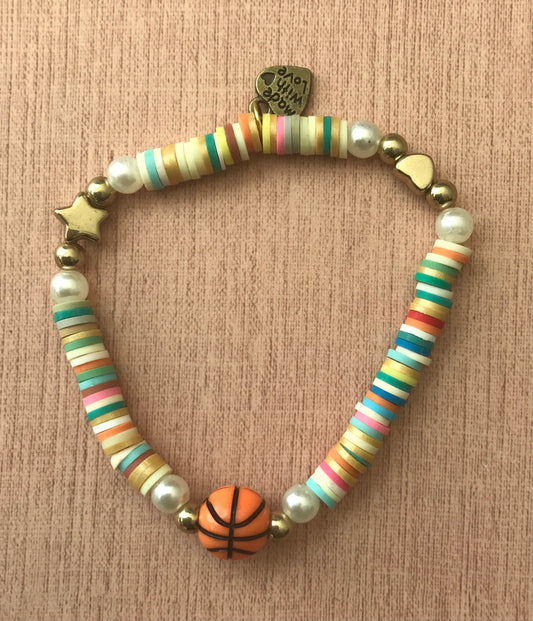 Basketball Star Friendship Bracelet | Clay Beads Sporty for Basketball Fans