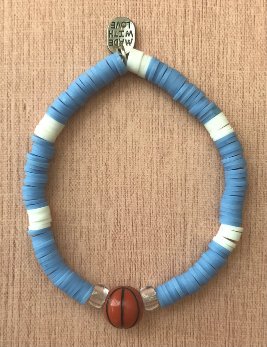 Blue & White Friendship Bracelet | Handmade for Basketball Fans