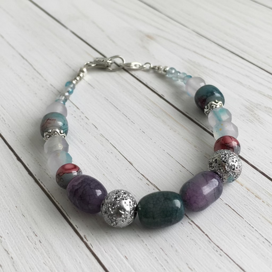 Iridescent | Handmade Nickel Free Glass Bead Bracelet - Distinct Designs