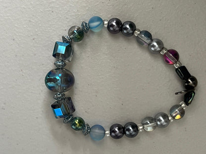 Galaxy Glass Bracelet | Iridescent Glass Beads - Distinct Designs
