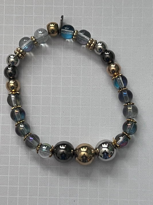 Next Galaxy Bracelet | Stackable Iridescent Glass Beads