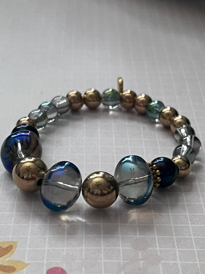 Star Gazer Bracelet | Handmade Iridescent Mixed Metals Design