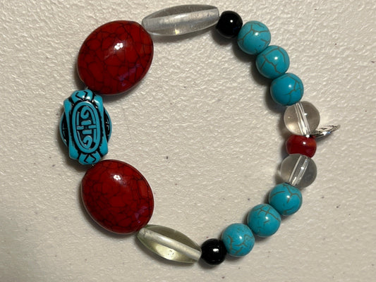 Desert Turquoise Bracelet | Eclectic Mixed Media Design - Distinct Designs