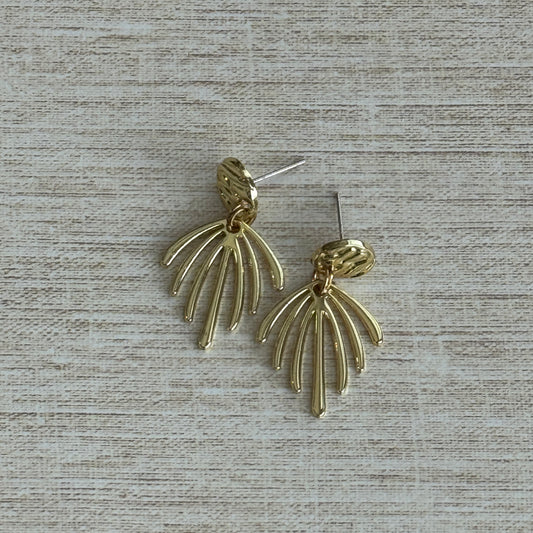 Palm Trees Gold Dangle Earrings – Island Spirit Escape Collection