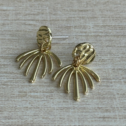 Palm Trees Gold Dangle Earrings – Island Spirit Escape Collection