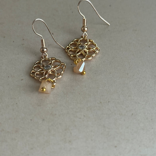 18K Gold Plated Dangle Earrings | Classic Elegance Handmade Jewelry