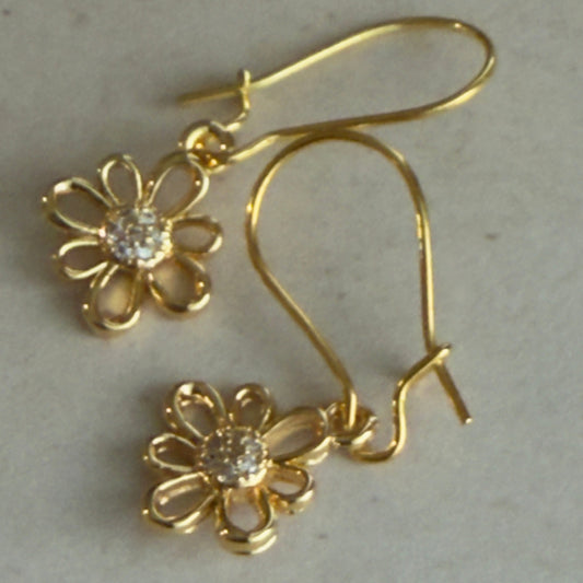 Flower Charms 18K Gold Plated Earrings | Woodland Handmade Jewelry