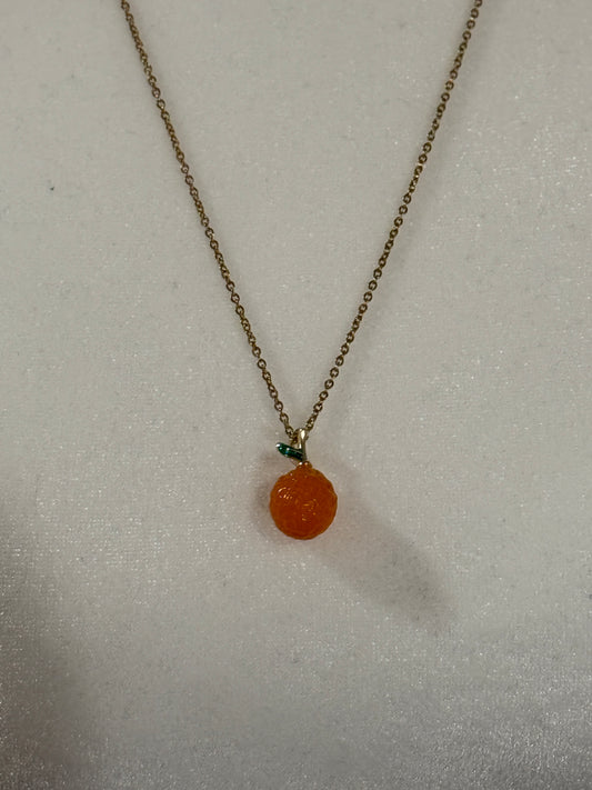 Orange Lampwork Pendant Necklace | Vibrant Charm