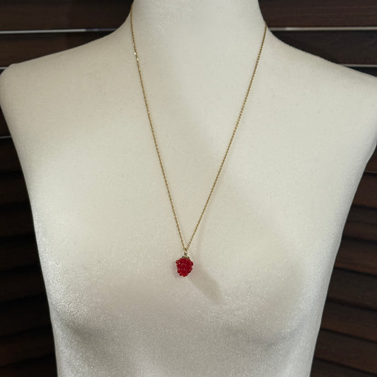 Raspberry Lampwork Pendant Necklace | Artisan Charm Meets Everyday Edge