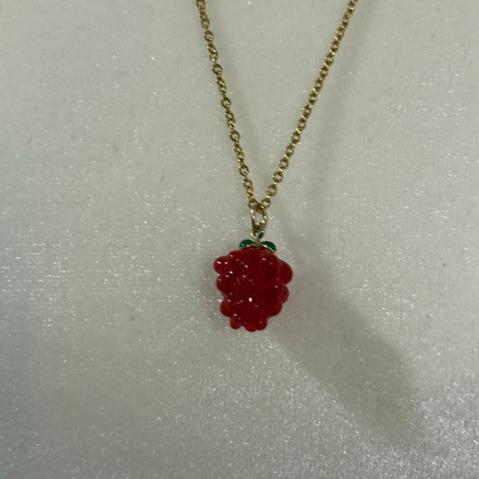 Raspberry Lampwork Pendant Necklace | Artisan Charm Meets Everyday Edge