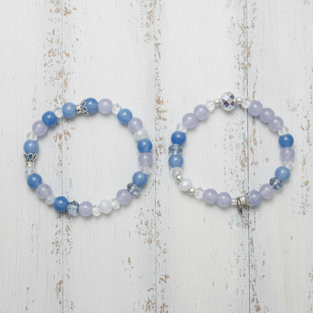 Glacier Glow Icy Blue Beaded Bracelet Set – Czech Glass Stack