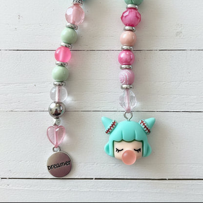 Kawaii Beaded Bag Charm Colorful Bubblegum Purse Charm Candycore