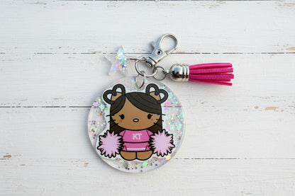 Sanrio Cheerleader Bag Charm | Handmade Sparkly Resin Tassel Keychain