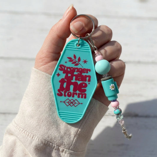 Affirmation Teal Mermaid Motel Keychain | Beaded Cup Mermaid Charm