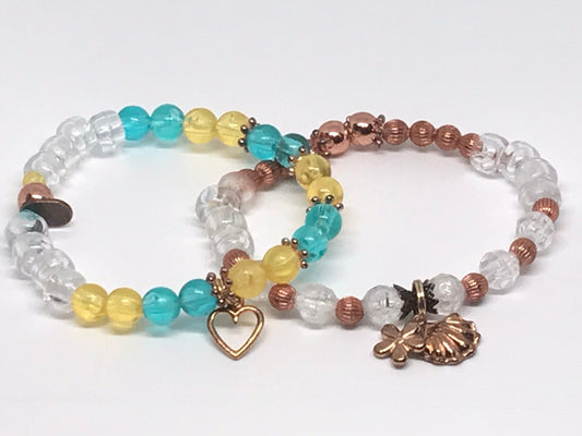 Breaker's Edge Bracelet Set | Rustic Turquoise and Metallic Hues