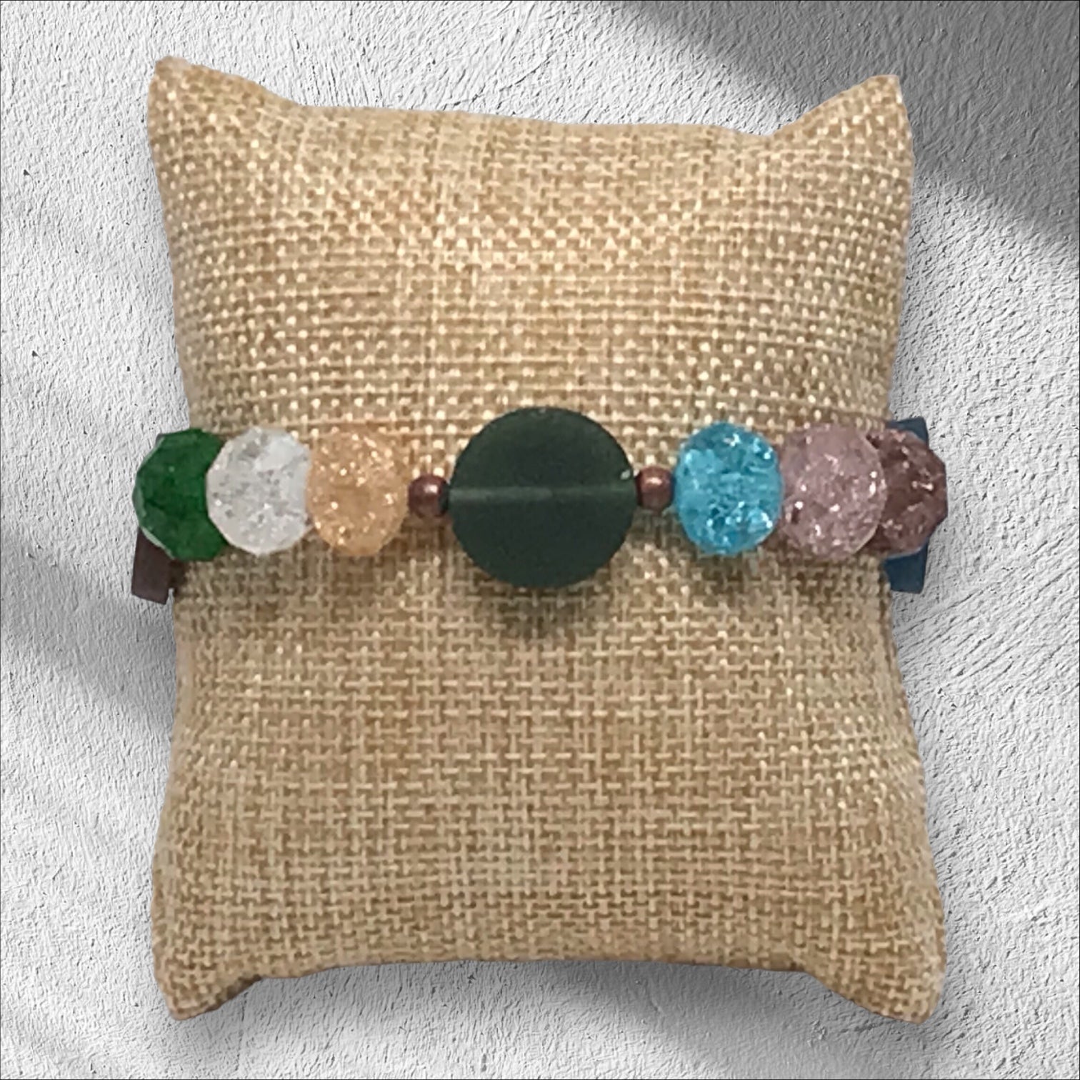 Olive Branch | Eclectic Earth-Tone Crystal Bead Bracelet