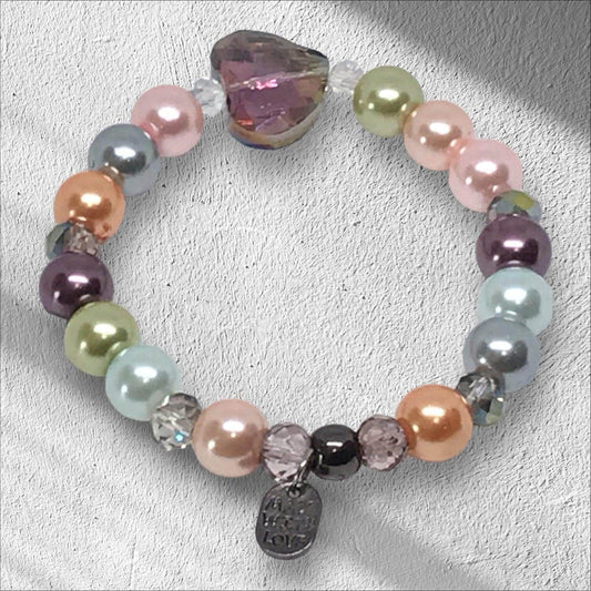 Sweet Aspiration | Unique Glass Pearls Stretch Bracelet - Distinct Designs
