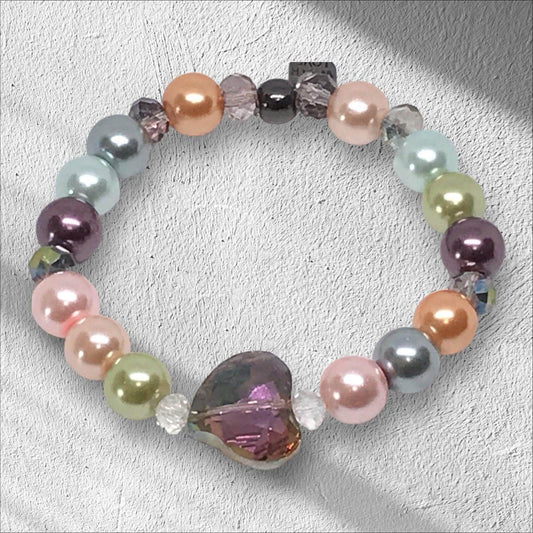 Sweet Aspiration | Unique Glass Pearls Stretch Bracelet - Distinct Designs