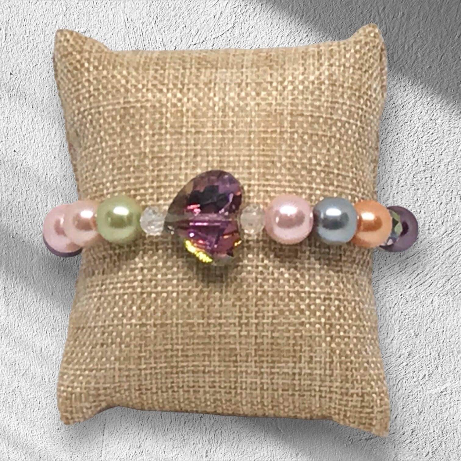 Sweet Aspiration | Unique Glass Pearls Stretch Bracelet - Distinct Designs