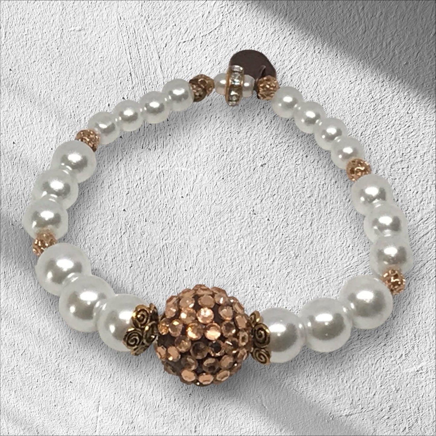 High Maintenance | Glass Pearl Stretch Bracelet Elegant Classy - Distinct Designs