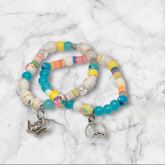 Gift Bag | Handmade Bracelet Beachy Vibes with Unique Charms