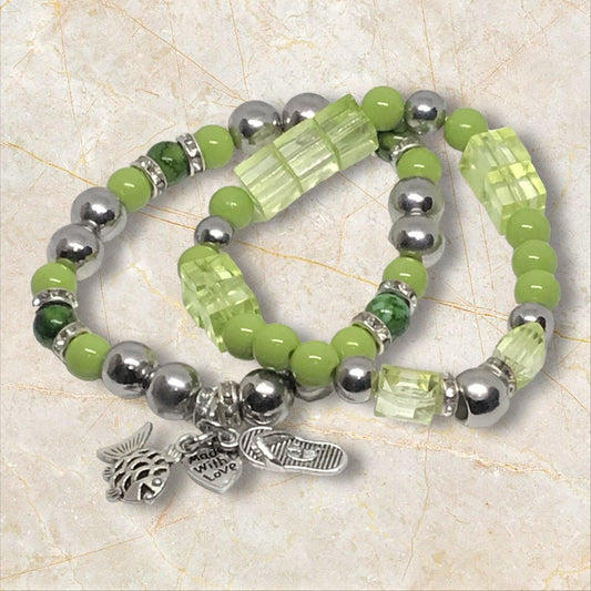 Mellow Moss | Beachy Vibes and Playful Style Bracelet Set - Distinct Designs