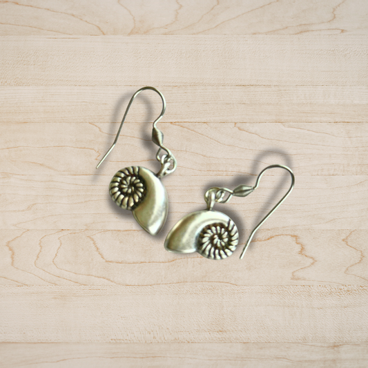 Conch Shell Earrings | Sterling Silver Coastal Dangle | Destination Island Jewelry