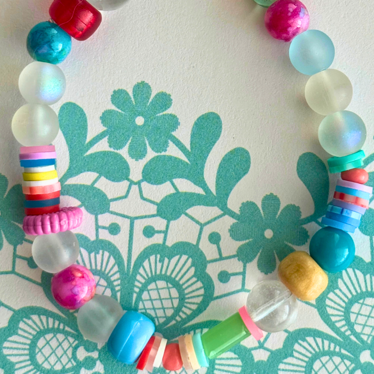 Colorful Island Stretch Bracelets with Sailboat Charm | Beach-Inspired Jewelry