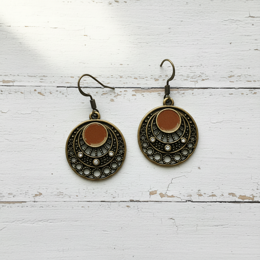 Antique Bronze Dangle Earrings | Boho Charm & Nature - Inspired Elegance - Distinct Designs