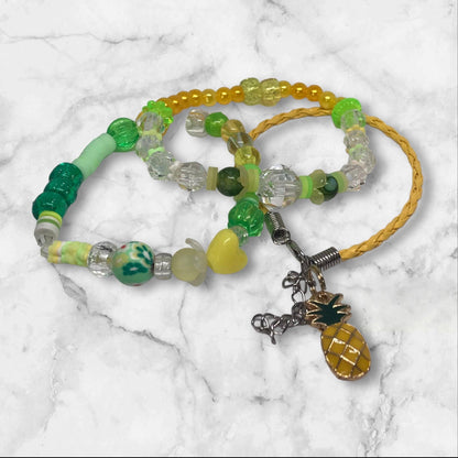 Beaded and Leather Bracelet Set | Boho Chic Handmade Jewelry - Distinct Designs