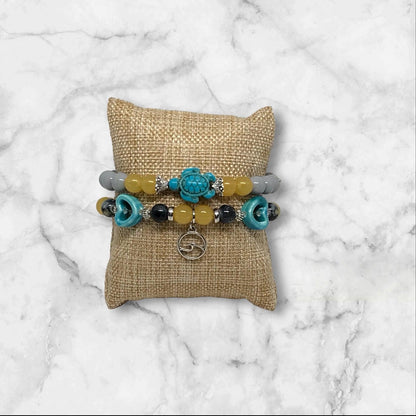 Beaded Mixed Media Bracelet Set | Coastal Landing Handmade Jewerly - Distinct Designs