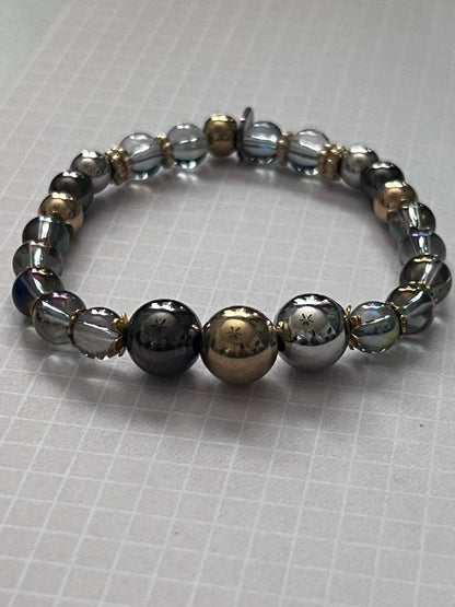 Beaded Sparkly Glass Bracelet | Classic Elegance Handmade Jewelry - Distinct Designs