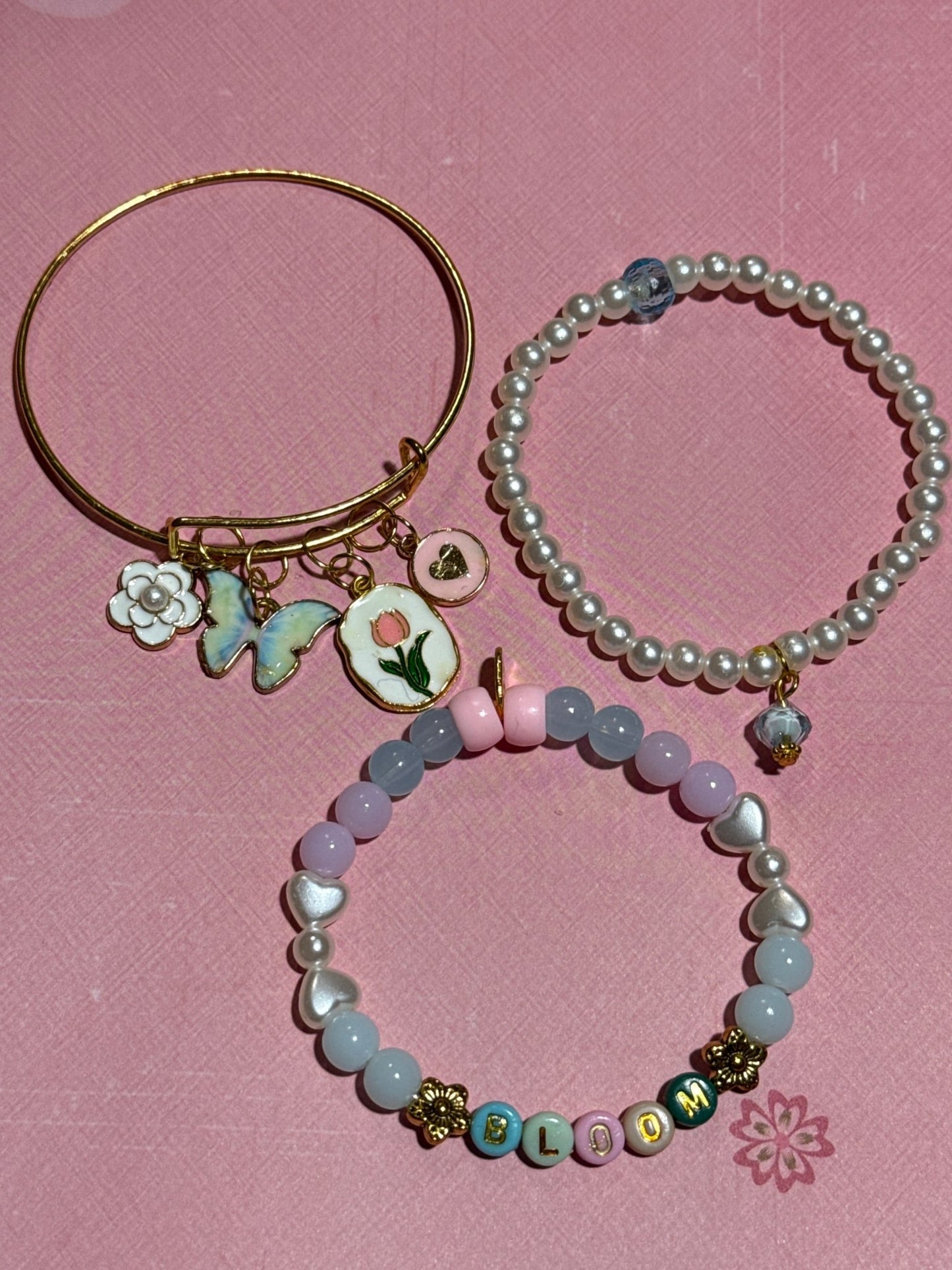 Bloom Bracelet Set | Playful Pastels & Floral Charm - Distinct Designs